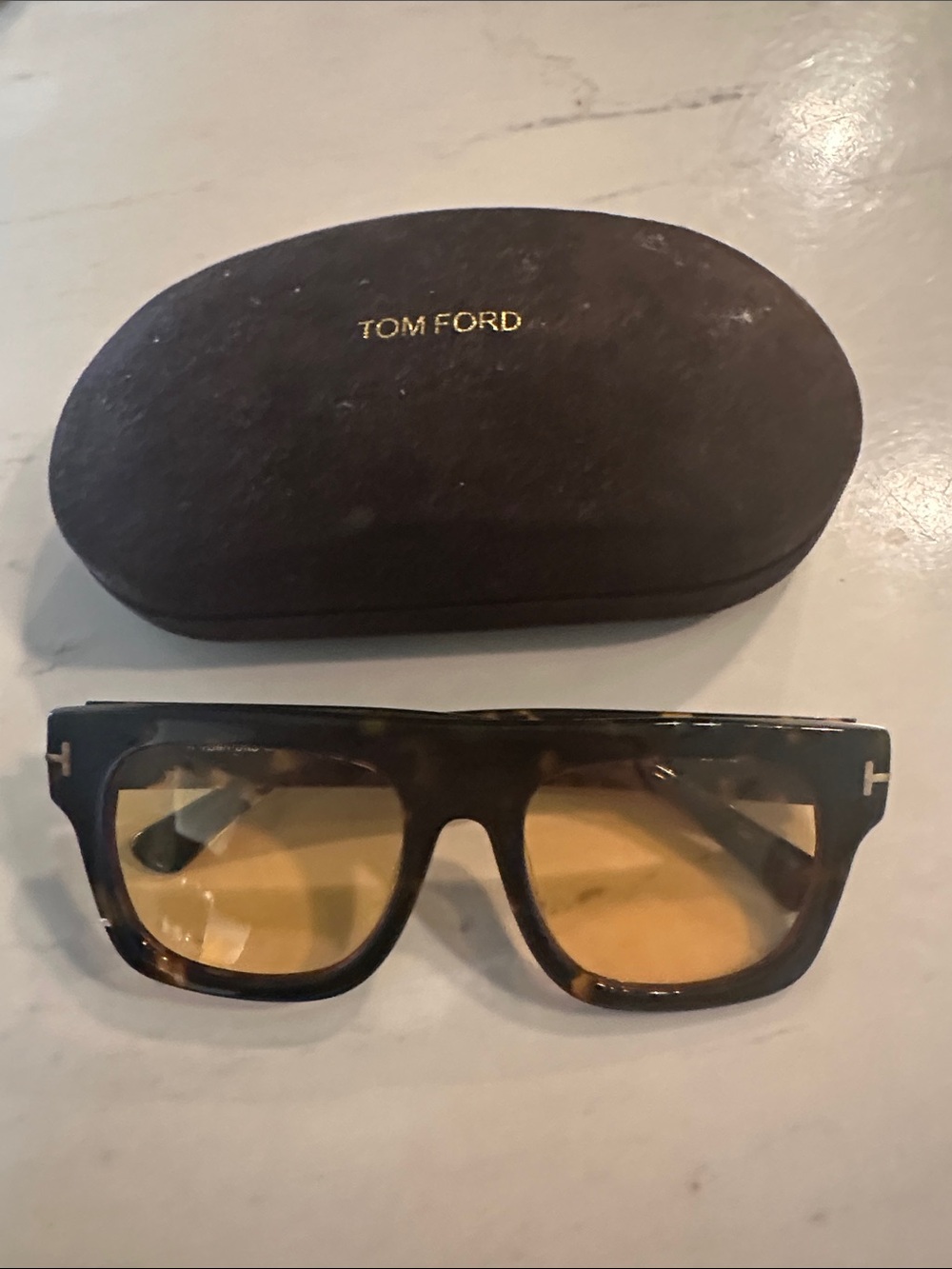 Tom Ford Tortoiseshell Frame with Amber Lenses
